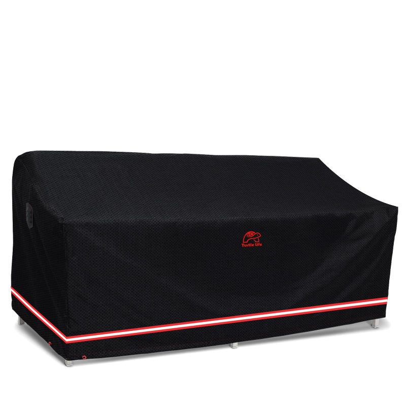 Turtle Life Patio Sofa Cover, Outdoor Heavy Duty Durable UV Water Resistant Anti-Fading Loveseat Cover with 2 Upgrade Air Vents and 2 Buckles, Black, 84" W x 37" D x 35" H - Image 1